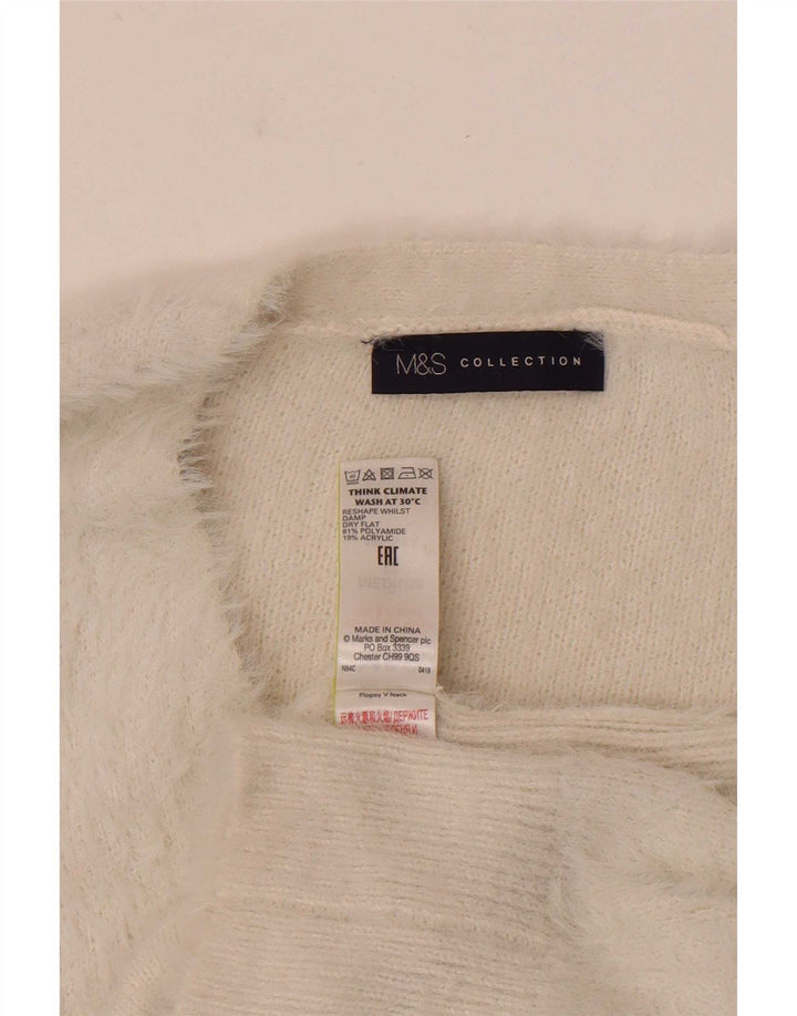 Marks & Spencer Γυναικείο πουλόβερ με V λαιμόκοψη UK 12 Medium Off White