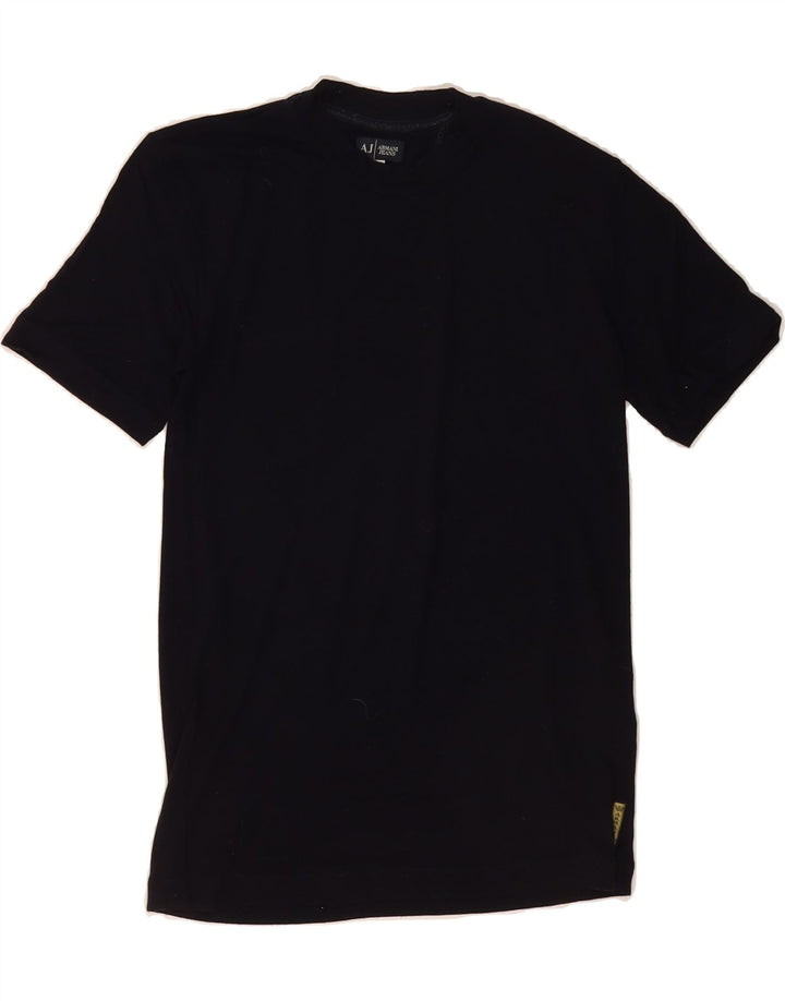 ARMANI JEANS Womens T-Shirt Top UK 12 Medium Black Viscose Vintage Armani Jeans and Second-Hand Armani Jeans from Messina Hembry 
