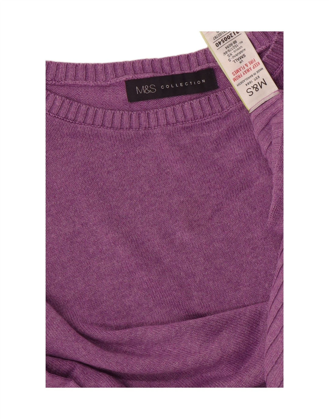 MARKS & SPENCER Γυναικείο πουλόβερ με λαιμόκαυστο UK 10 Small Purple Viscose