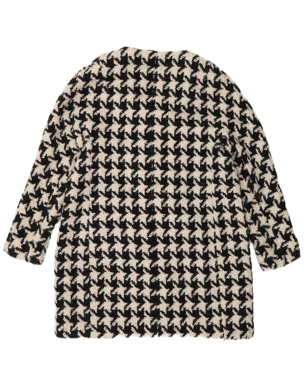 Zara Γυναικείο Παλτό UK 16 Μεγάλο μαύρο μαλλί Houndstooth
