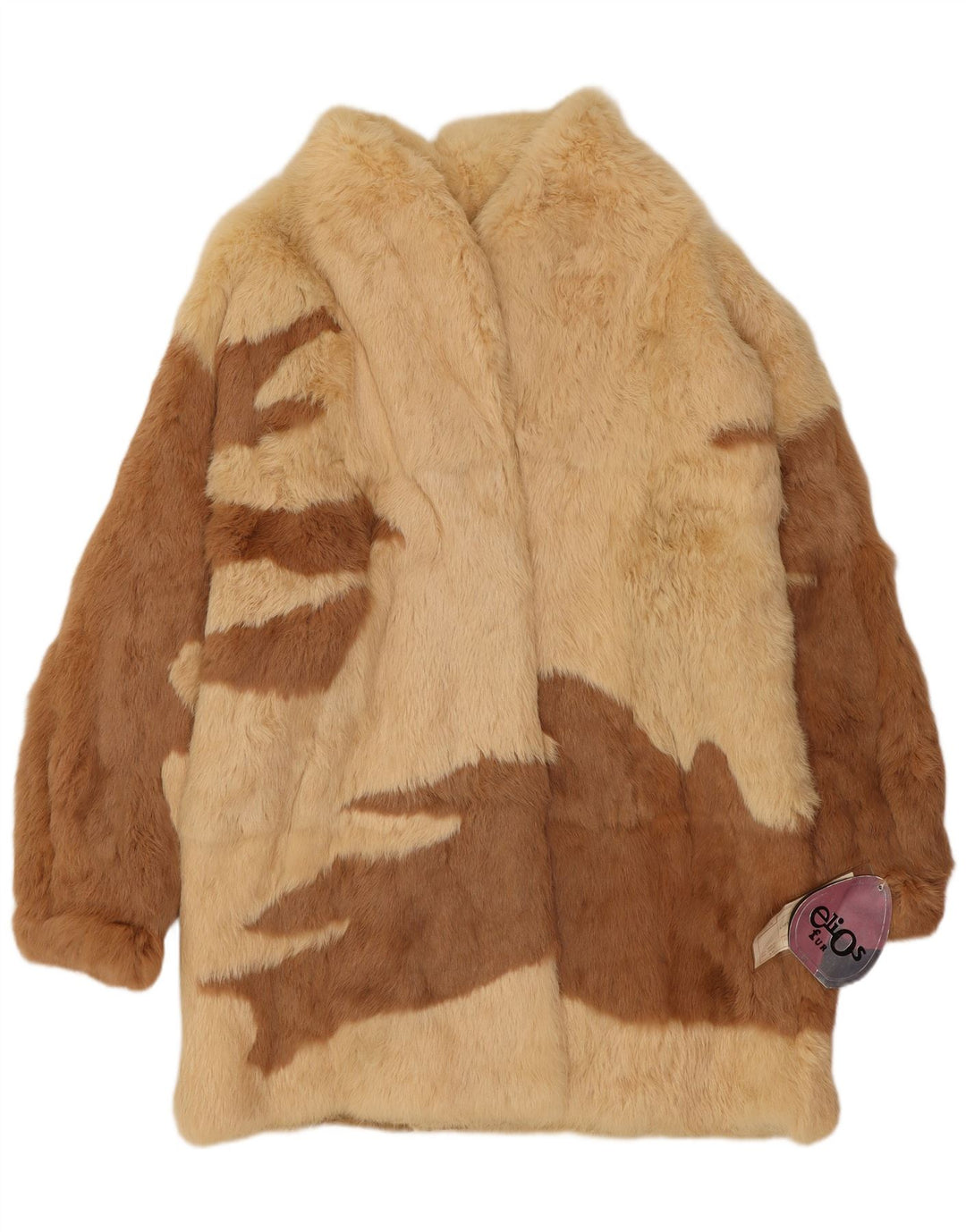 Elios Γυναικείο Υπερμεγέθη Γούνινο Παλτό IT 44 Μέτριο Μπεζ Χρώμα Κουνέλι Γούνα