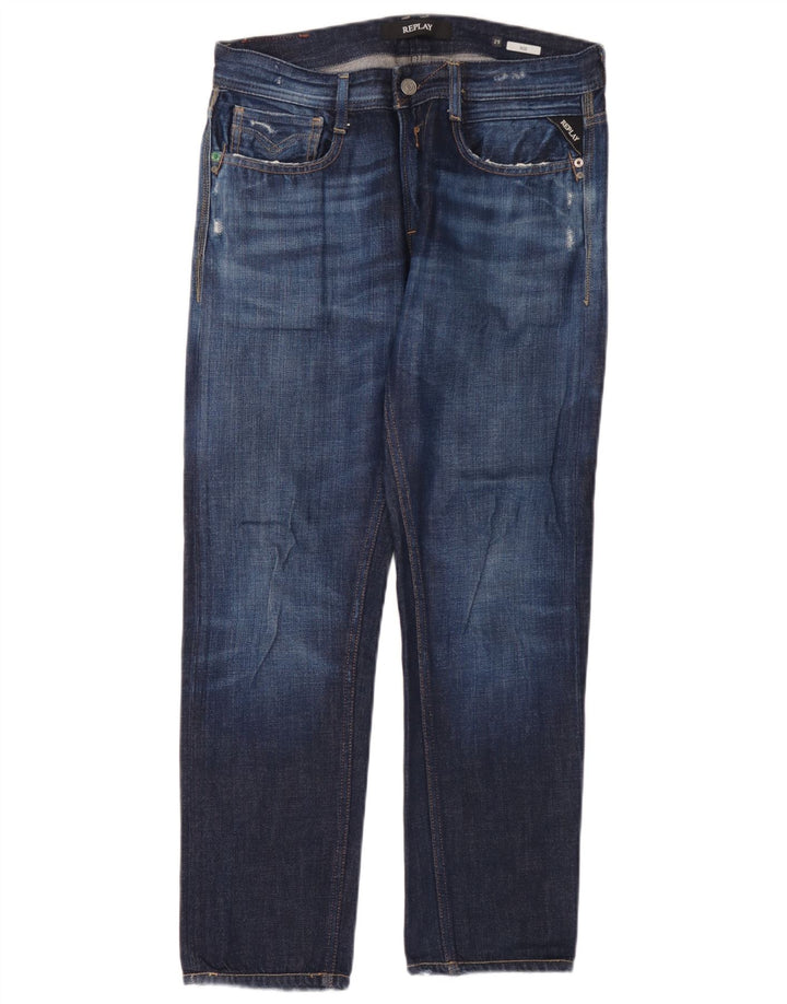 Replay Ανδρικό Rob Straight Jeans W29 L30 Blue Cotton
