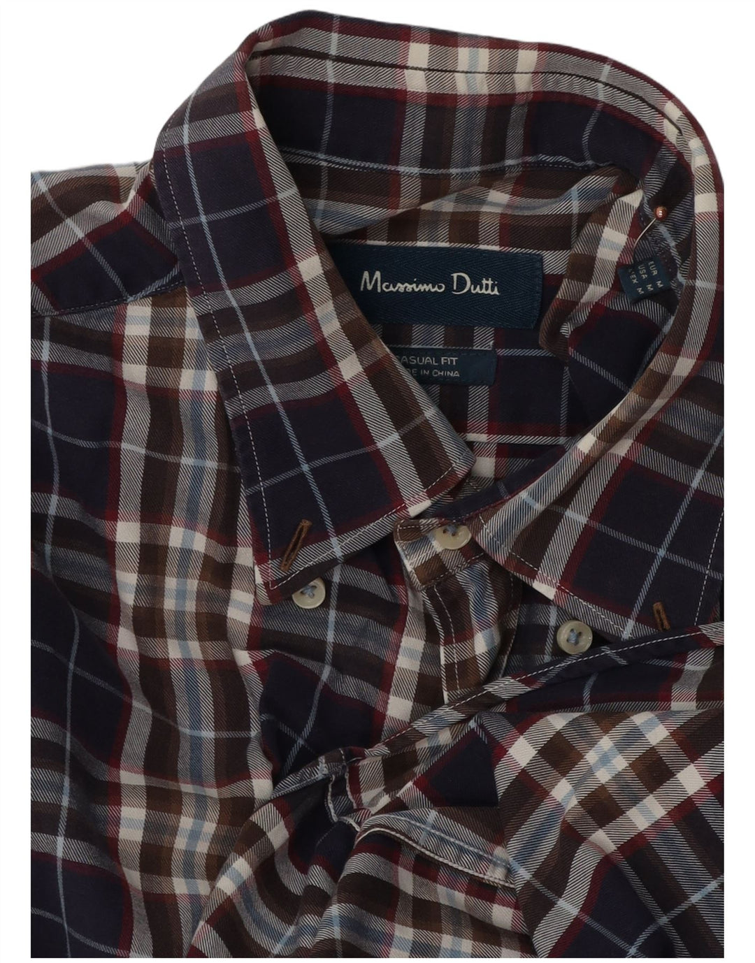 Ανδρικό πουκάμισο Casual Fit Massimo Dutti, μεσαίο μπλε ναυτικό Check