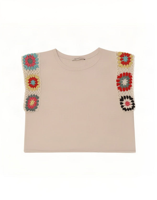 Zara Γυναικείο Γιλέκο Trafaluc Crop UK 10 Small White Floral