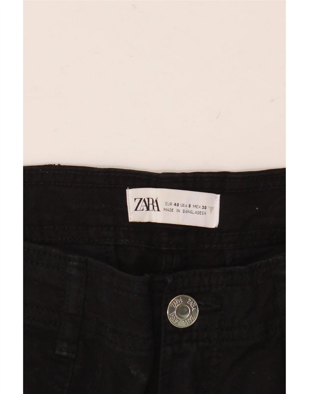 ZARA Γυναικείο τζιν Cargo Straight EU 40 Medium W30 L32 Μαύρο