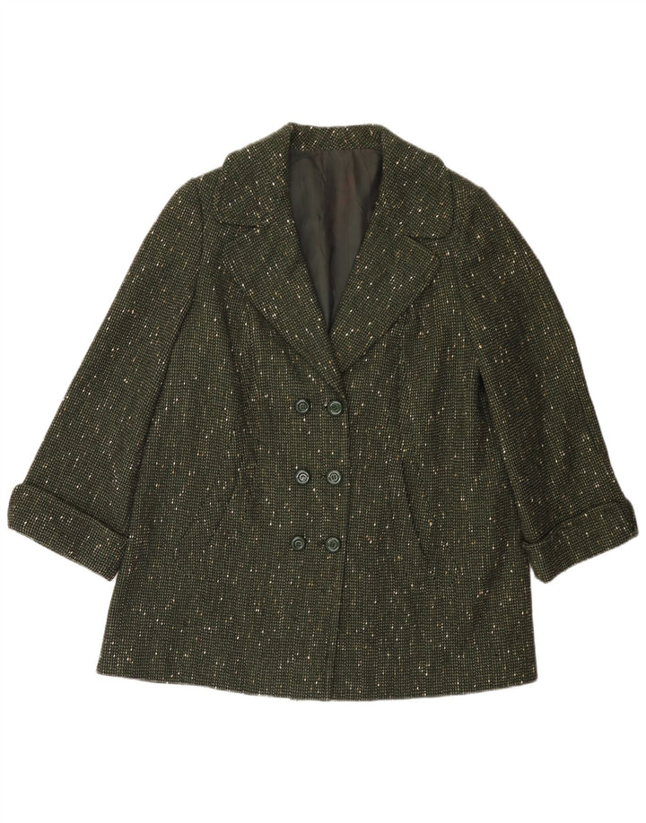 Vintage γυναικείο πανωφόρι UK 14 Large Green Flecked
