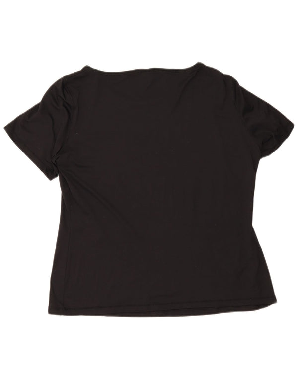 ELENA MIRO Γυναικείο γραφικό T-Shirt Slim Fit Top UK 12 Medium Black