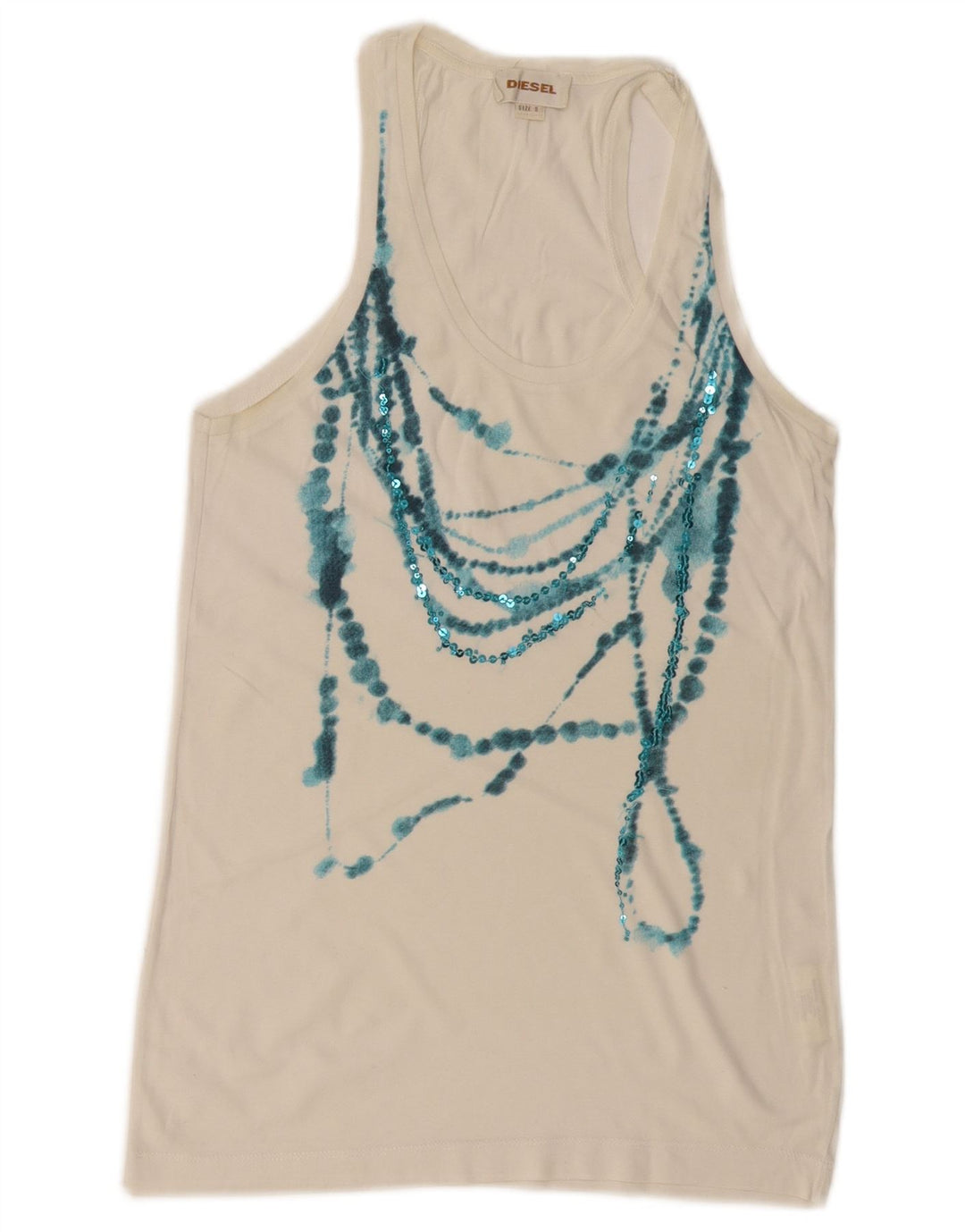 Diesel γυναικείο γιλέκο UK 10 Small White Βαμβακερό