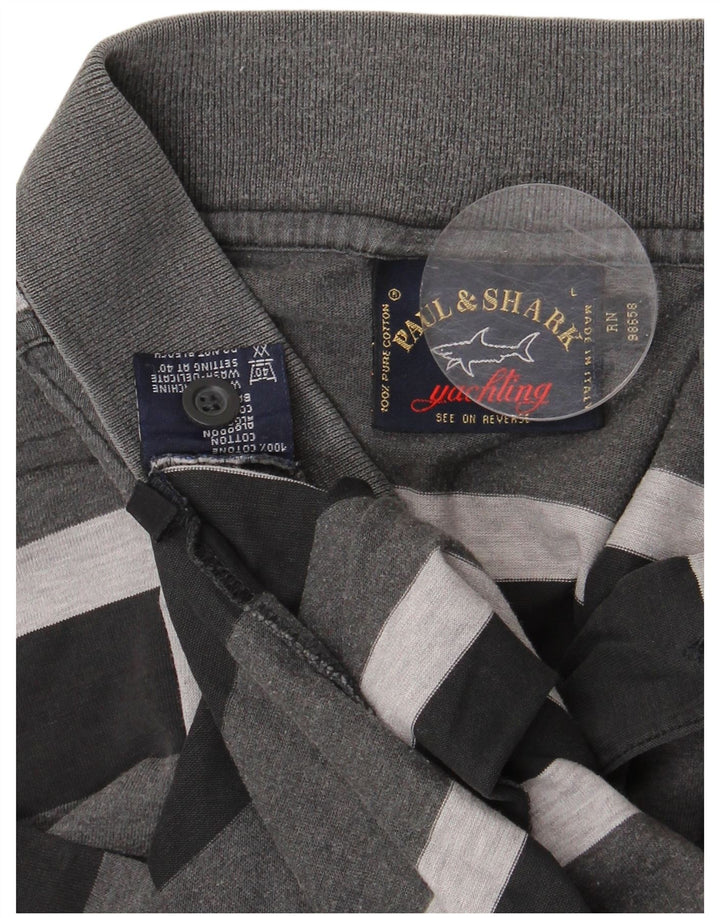 PAUL & SHARK Ανδρικό πουκάμισο Polo Yachting μεγάλο γκρι βαμβακερό ριγέ