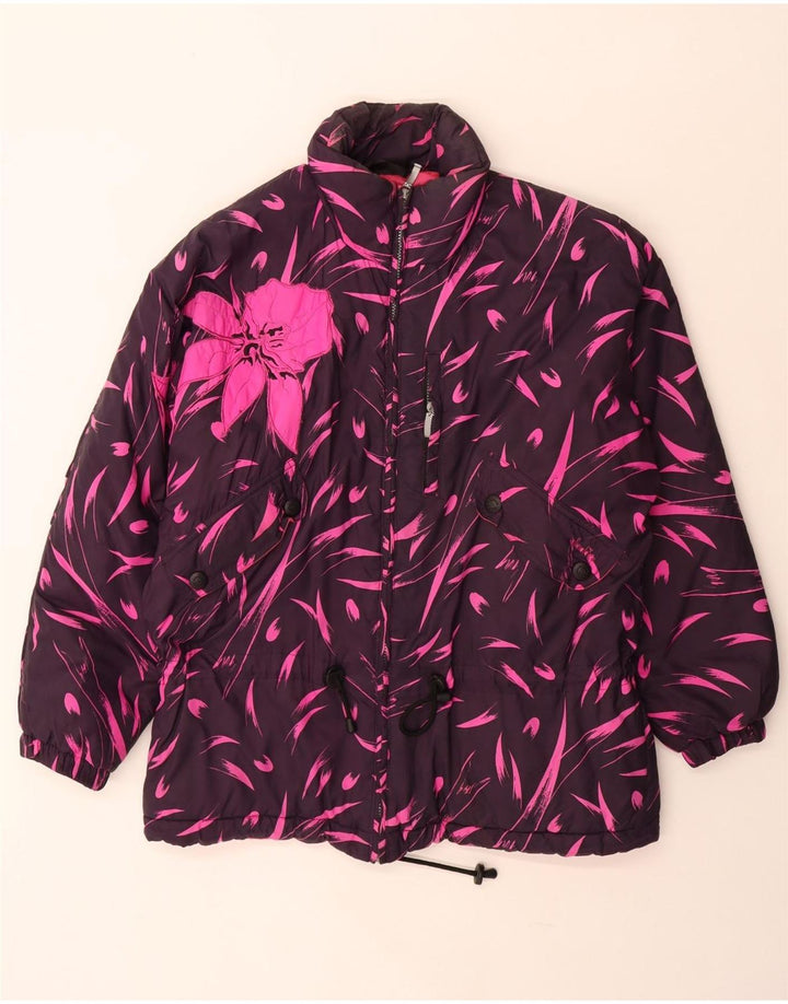 Diadora Γυναικείο Παλτό Windbreaker Oversized UK 14 Medium Purple Floral