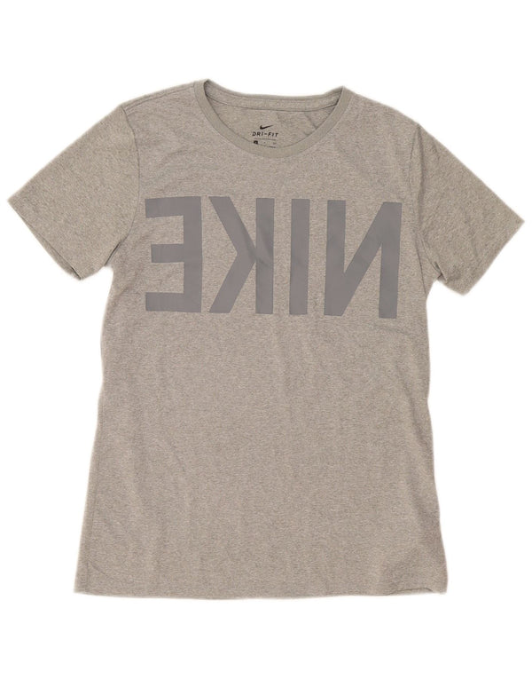 Ανδρικό μπλουζάκι Nike με γραφικό Dri Fit Small Grey Polyester