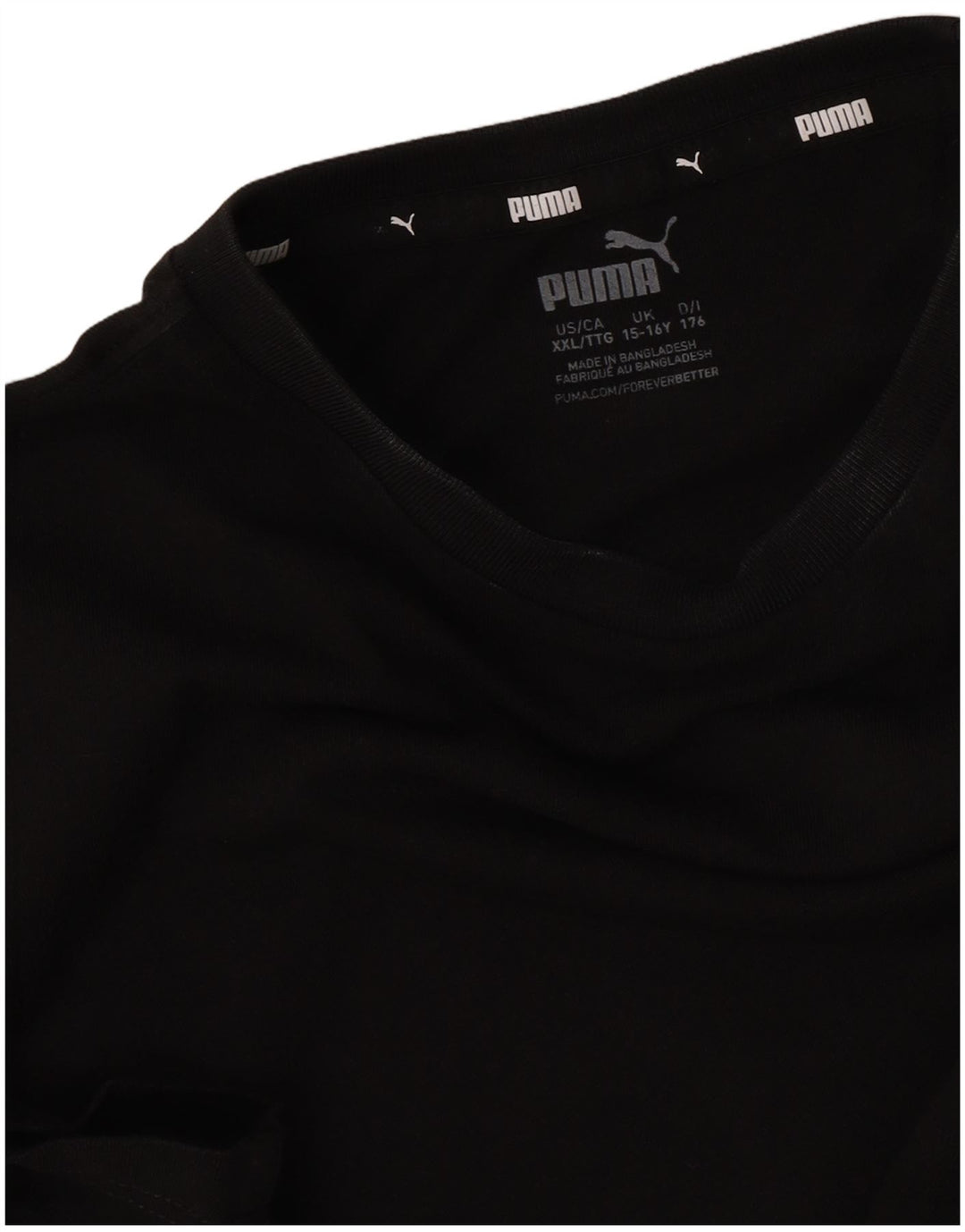 Puma Boys T-Shirt Top 15-16 Years Μαύρο
