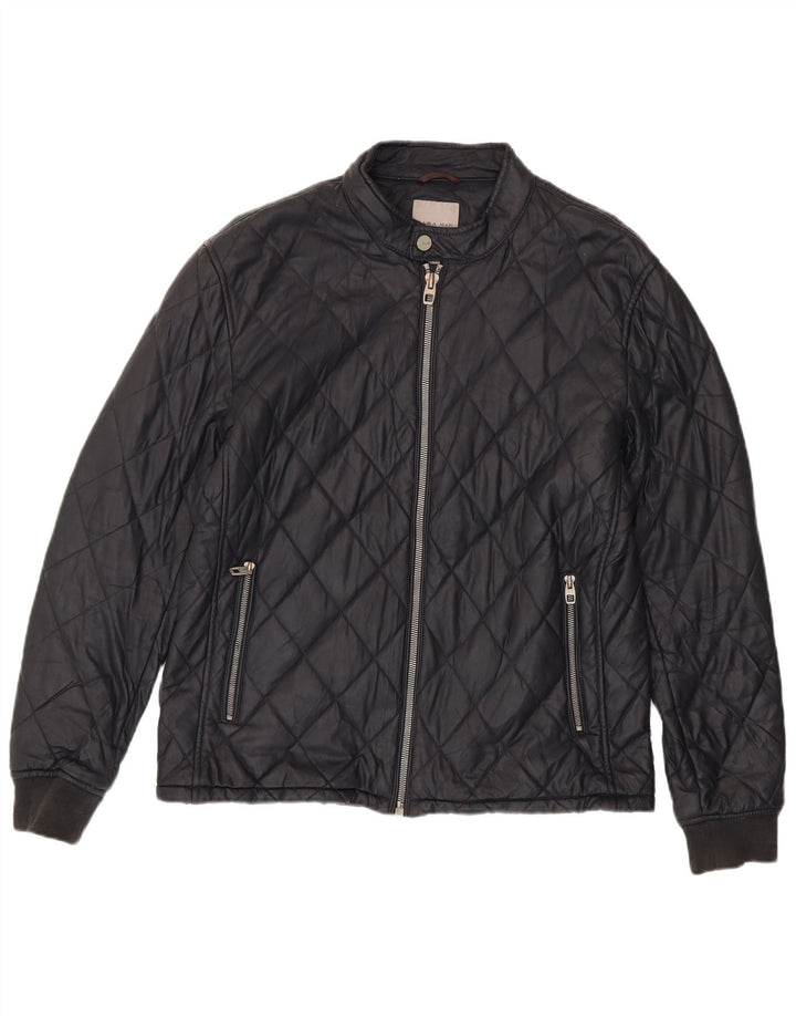 Zara Ανδρικό καπιτονέ μπουφάν UK 42 XL Μαύρο Πολυεστέρας