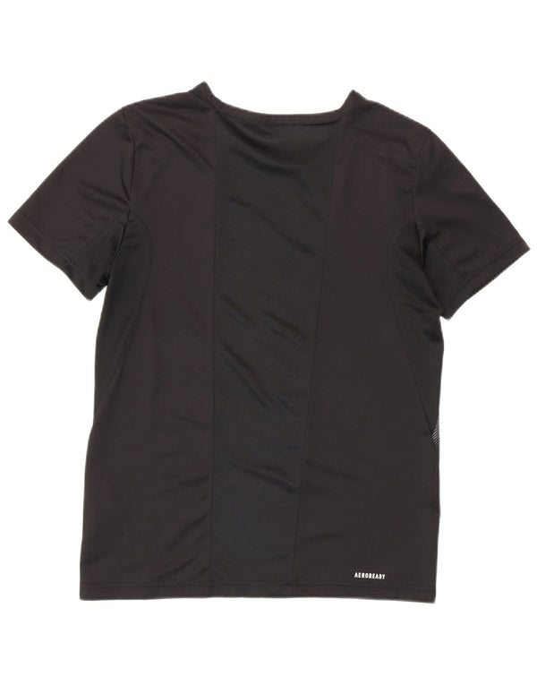 Γραφικό μπλουζάκι Adidas Boys Top 13-14 ετών Μαύρο γεωμετρικό σπορ