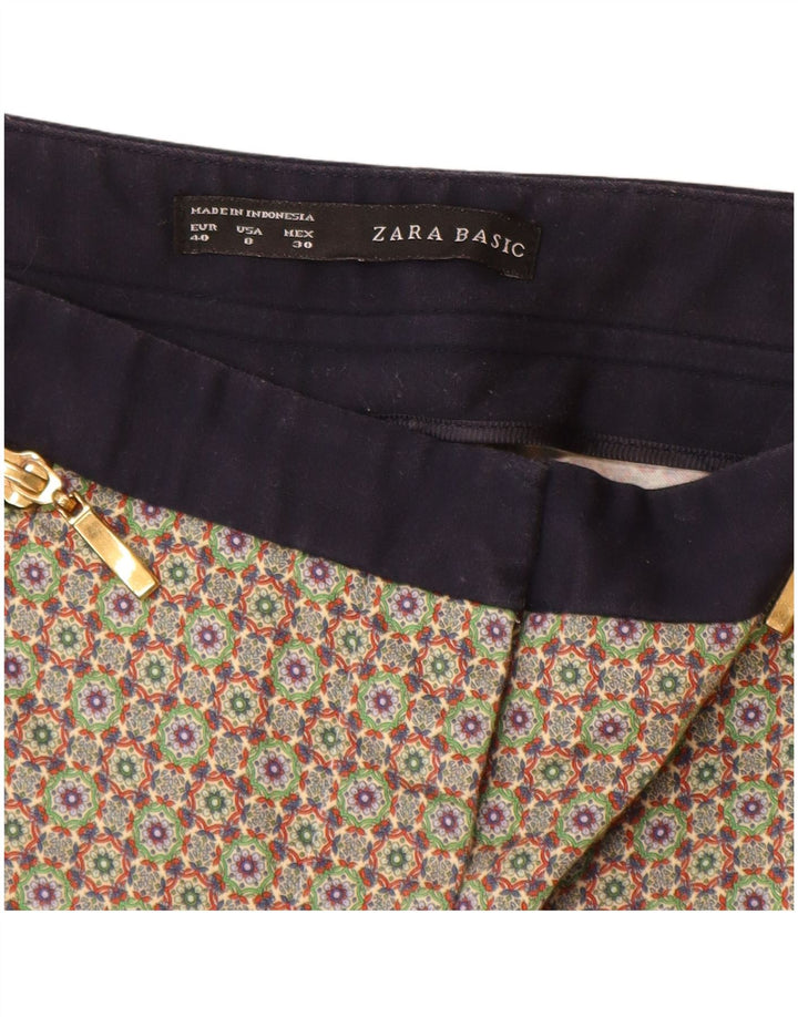Zara Γυναικείο Cropped Παντελόνι EU 40 Medium W30 L24 Πολύχρωμο γεωμετρικό