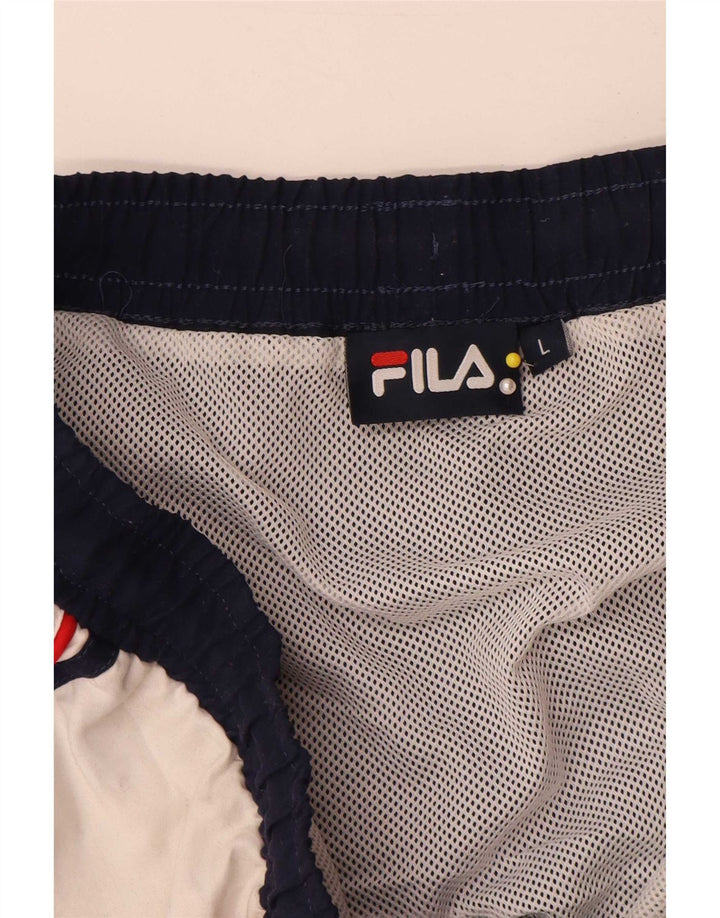 Ανδρικό σορτς κολύμβησης Fila Μεγάλο μπλε Navy Colorblock Πολυεστέρας