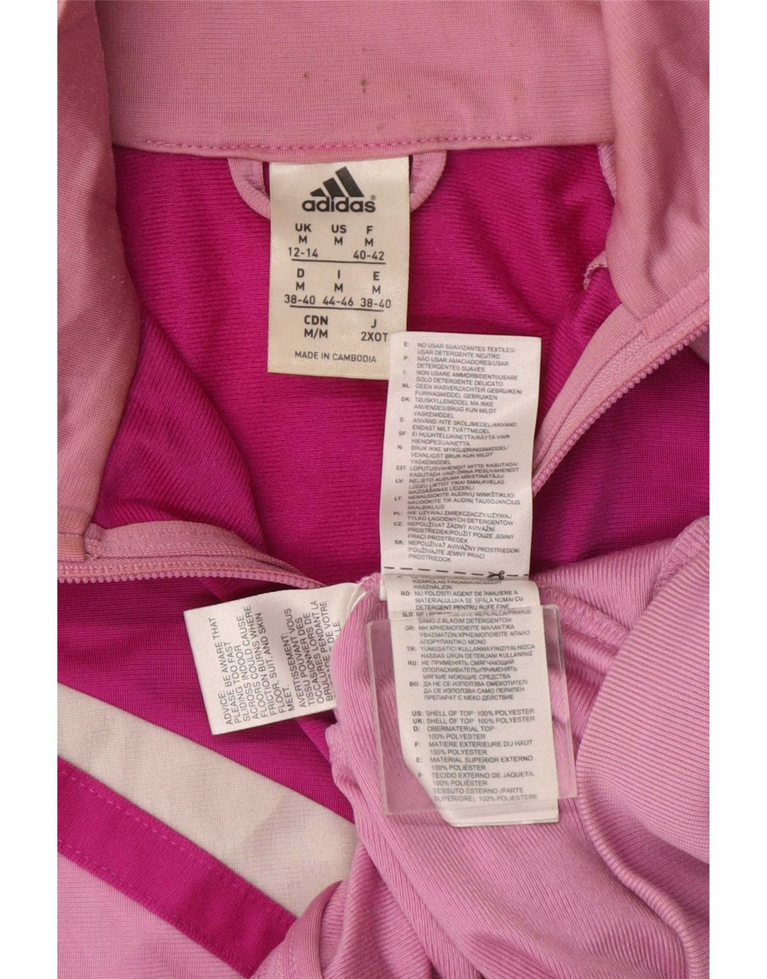 Γυναικεία αθλητική φόρμα Adidas Top Jacket UK 12/14 Medium Pink Colourblock