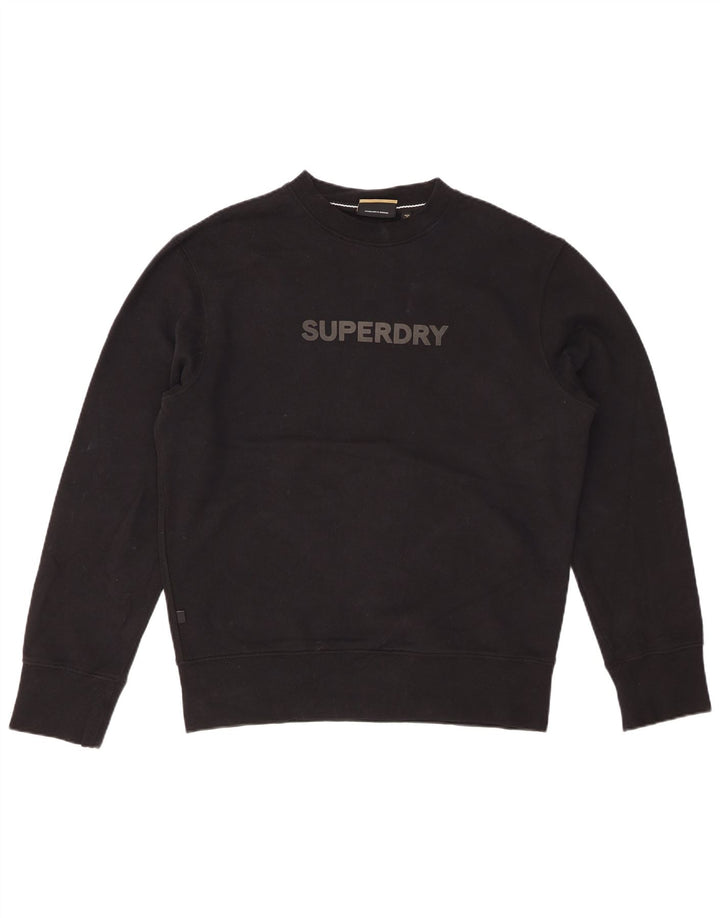 Ανδρικό γραφικό φούτερ SUPERDRY Jumper Μικρό μαύρο βαμβακερό