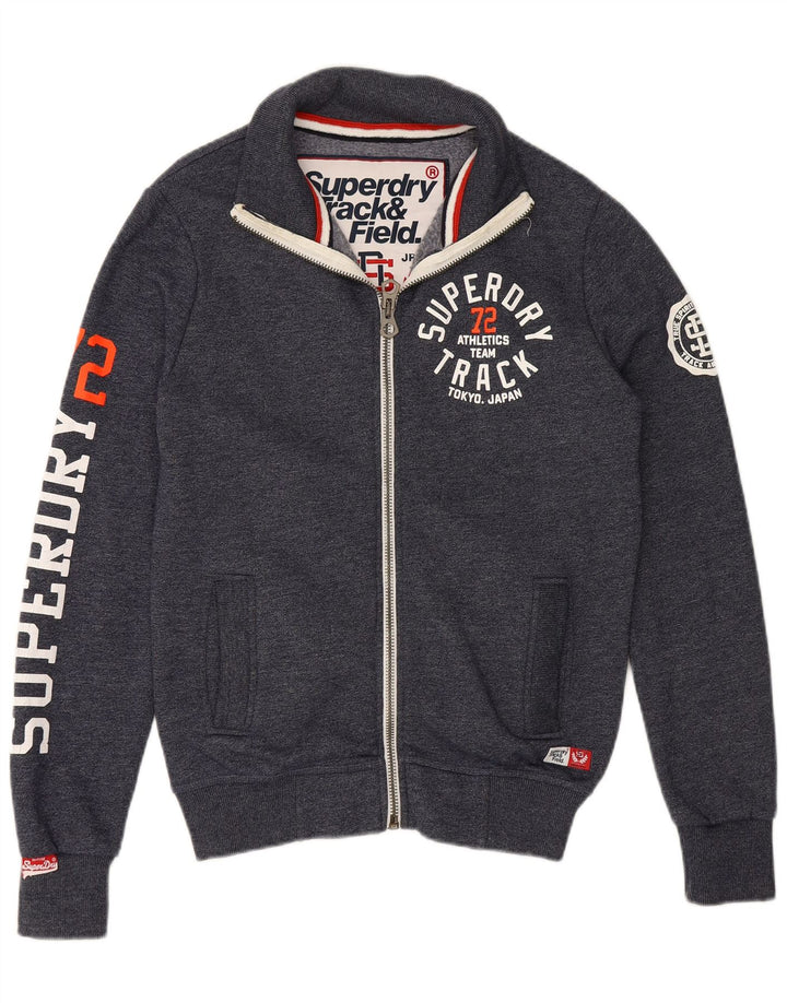 Ανδρική φόρμα γυμναστικής SUPERDRY Γραφικό Μπουφάν Μπουφάν Μικρό Ναυτικό Βαμβακερό