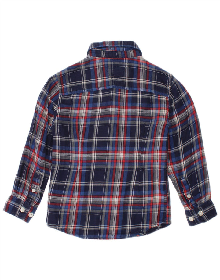Tommy Hilfiger Boys Flannel πουκάμισο 3-4 ετών Navy Blue Check Cotton