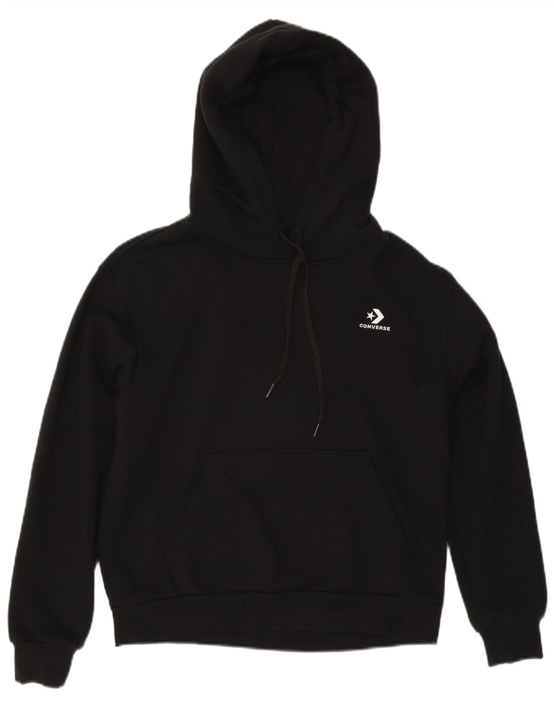 CONVERSE Γυναικείο Hoodie Jumper UK 14 Medium μαύρο βαμβακερό