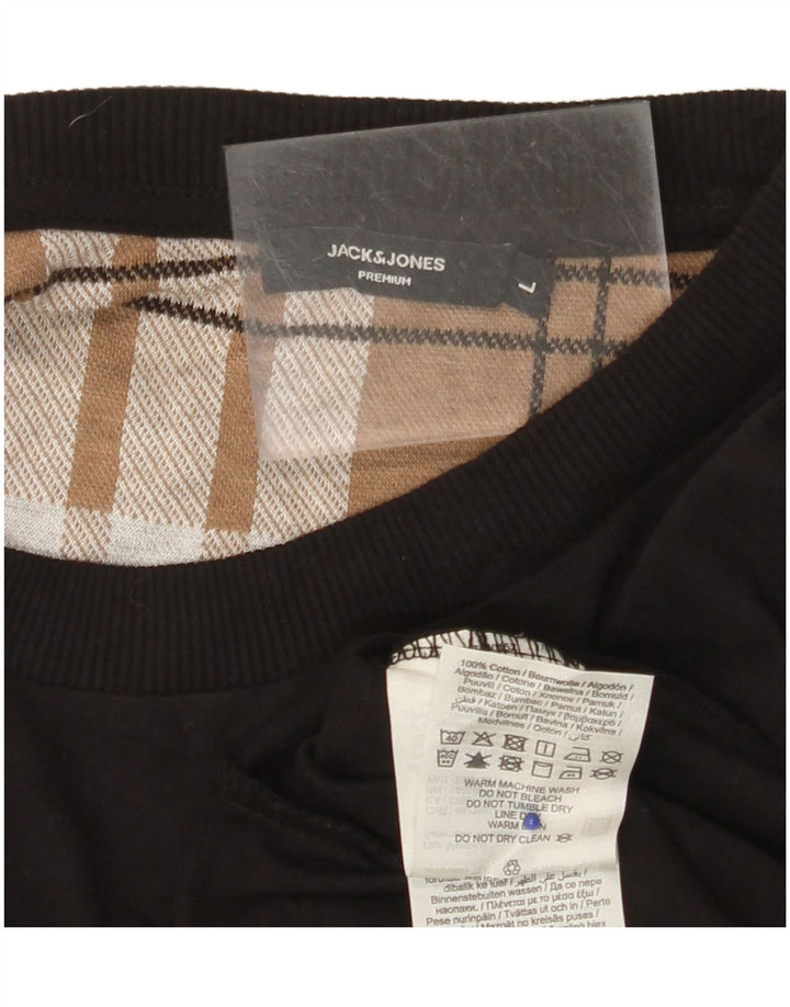 JACK & JONES Ανδρικό T-Shirt Top μεγάλο μαύρο βαμβακερό