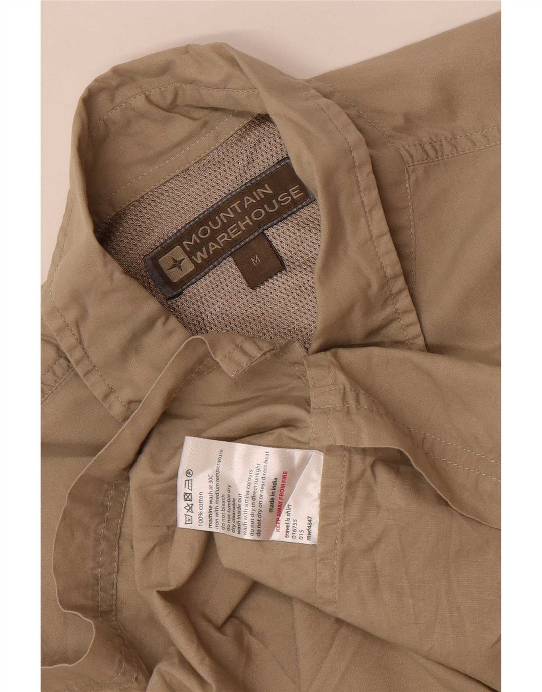 Ανδρικό πουκάμισο κανονικής εφαρμογής Mountain Warehouse, μεσαίο χακί βαμβακερό