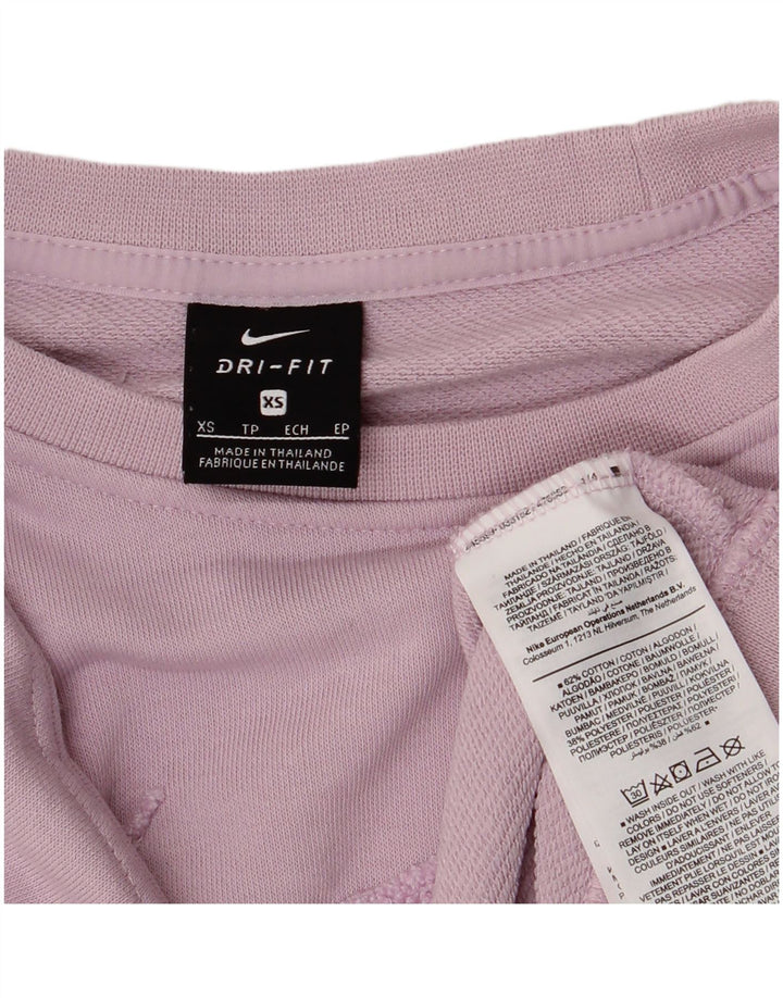 Nike Γυναικεία Dri Fit Oversized γραφική φούτερ Jumper UK 6 XS Purple