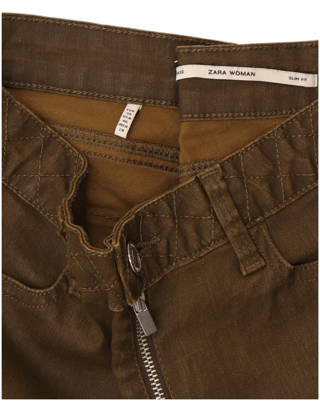 Zara Γυναικείο Slim Jeans EU 38 Small W28 L28 Green