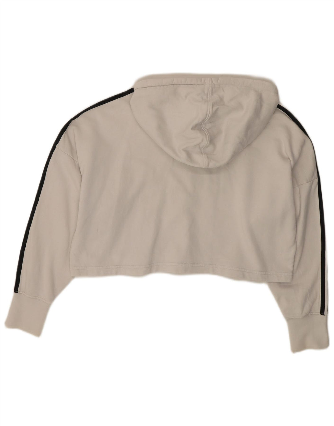 Γυναικεία κουκούλα ADIDAS Oversized Crop UK 8 Small White Cotton