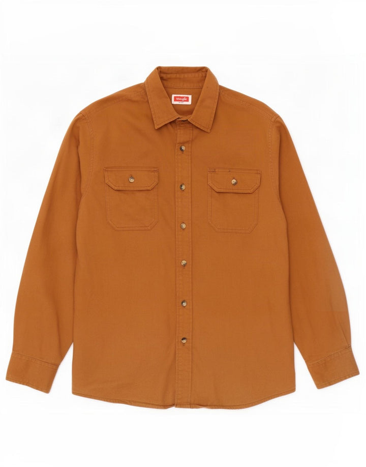 Ανδρικό πουκάμισο Wrangler, μεσαίο καφέ βαμβακερό