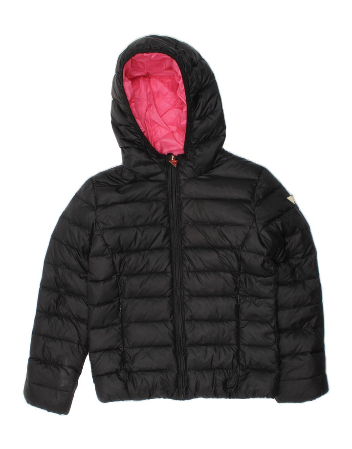 GUESS Girls Hooded Padded Jacket 7-8 Years Black Polyamide Vintage Guess and Second-Hand Guess from Messina Hembry 