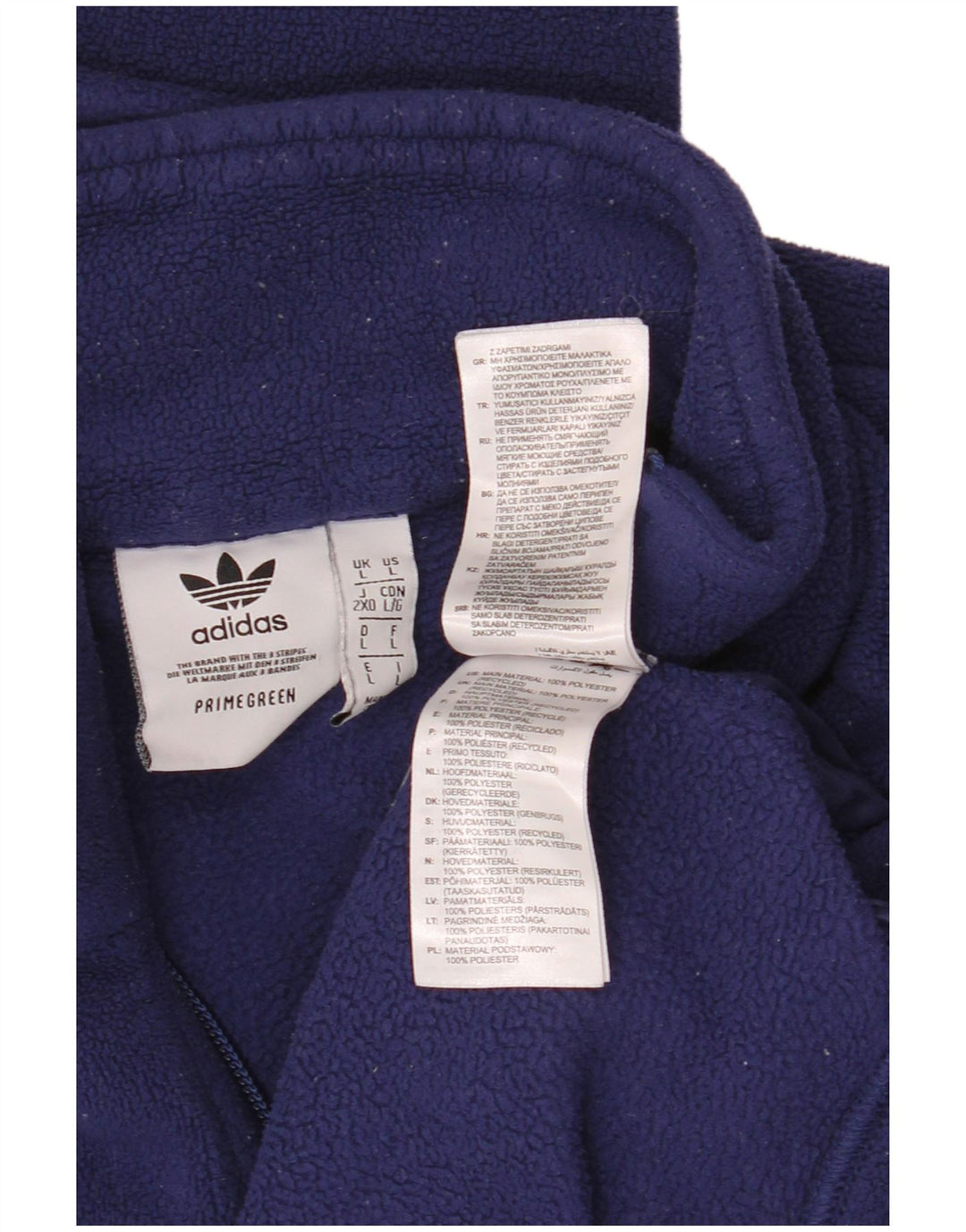 Adidas Ανδρικό γραφικό φερμουάρ με λαιμόκοψη Fleece Jumper Μεγάλο Navy Blue Polyester
