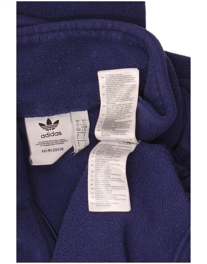 Adidas Ανδρικό γραφικό φερμουάρ με λαιμόκοψη Fleece Jumper Μεγάλο Navy Blue Polyester