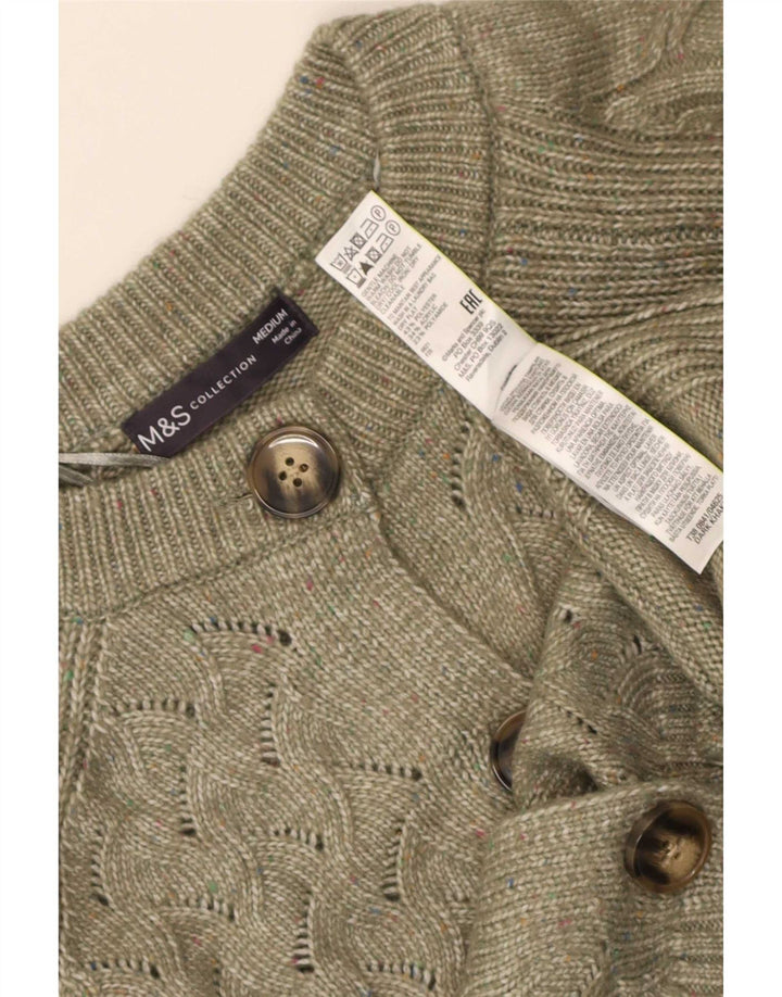 Marks & Spencer Γυναικεία Ζακέτα πουλόβερ UK 14 Medium Khaki Polyester