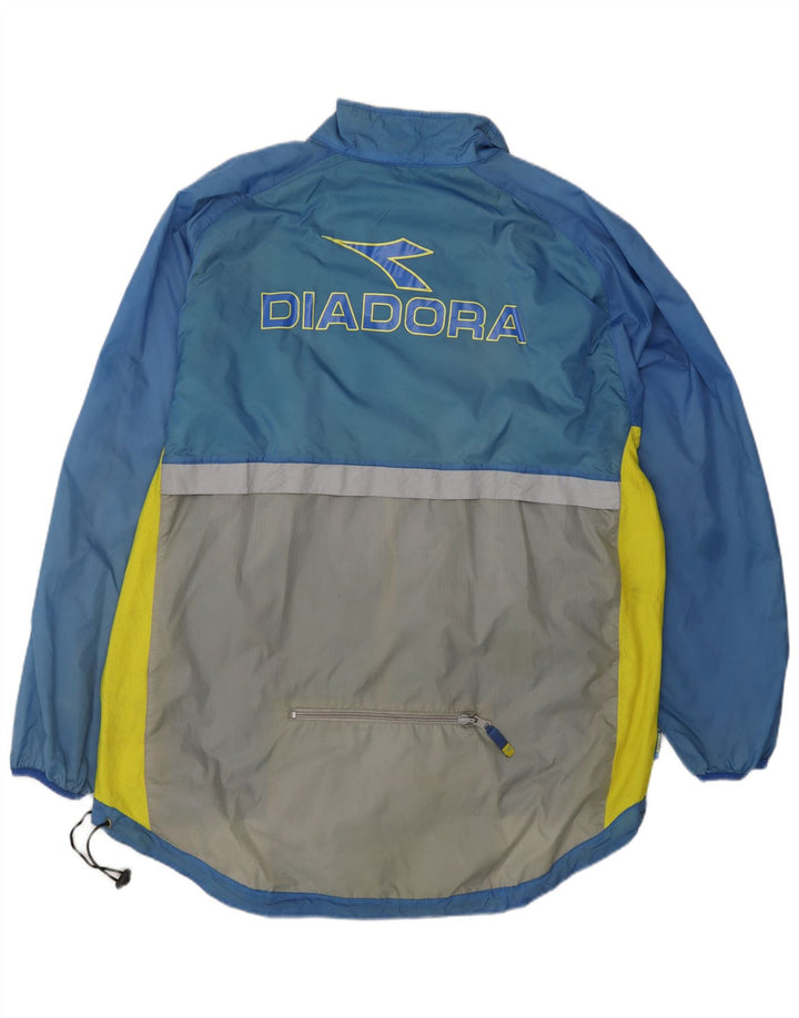 DIADORA Ανδρική φόρμα αθλητικής φόρμας γραφικών Top Jacket μεγάλο μπλε χρώματος πολυαμίδης