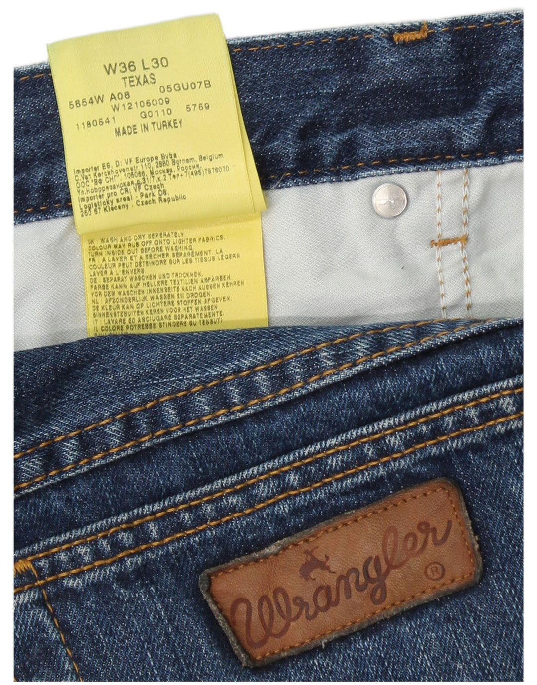 WRANGLER Ανδρικό Texas Straight Jeans W36 L30 Μπλε βαμβακερό