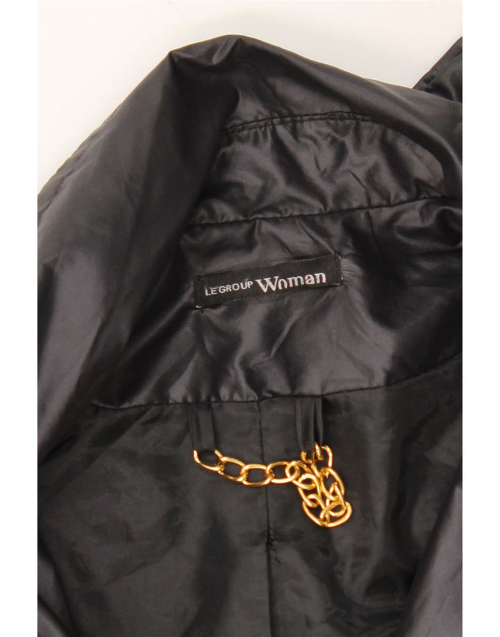 VINTAGE Womens Belted Trench Coat UK 12 Medium Black Vintage Vintage and Second-Hand Vintage from Messina Hembry 