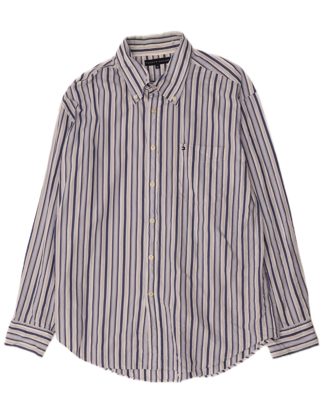 Tommy Hilfiger Ανδρικό πουκάμισο XL Μπλε ριγέ βαμβακερό