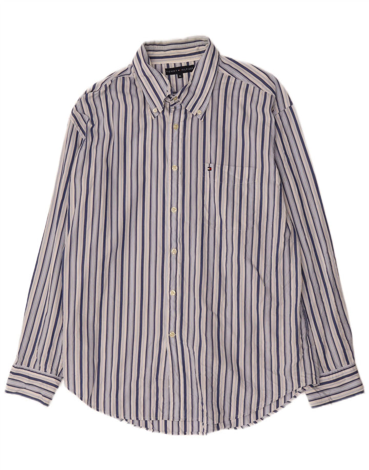 Tommy Hilfiger Ανδρικό πουκάμισο XL Μπλε ριγέ βαμβακερό