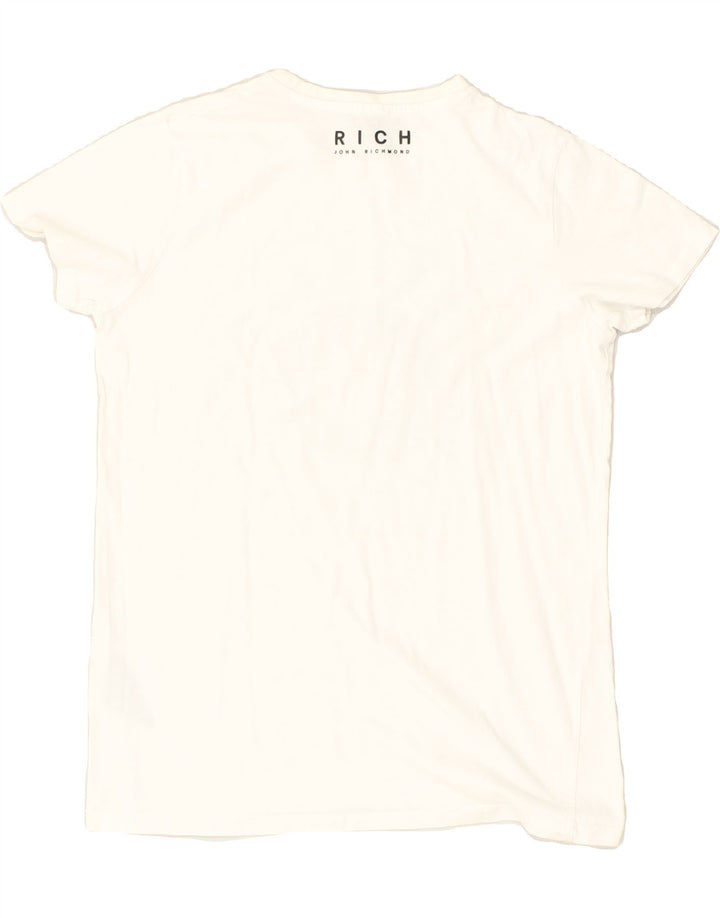 RICHMOND Boys Graphic T-Shirt Top 15-16 Years White Cotton | Vintage Richmond | Thrift | Second-Hand Richmond | Used Clothing | Messina Hembry 