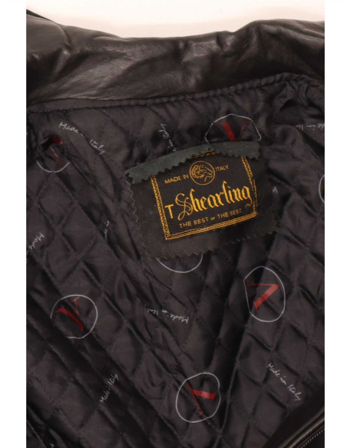 Vintage Ανδρικό Δερμάτινο Μπουφάν UK 36 Small Black Shearling