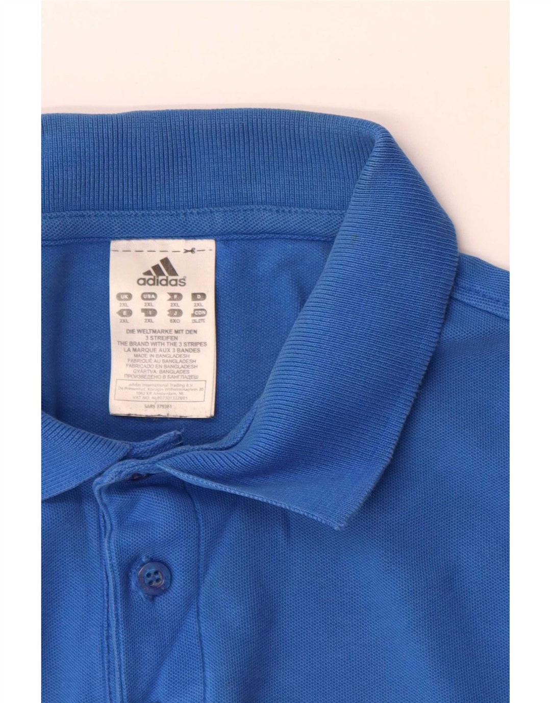 Adidas Ανδρικό Πόλο Μπλουζάκι 2XL Μπλε βαμβακερό