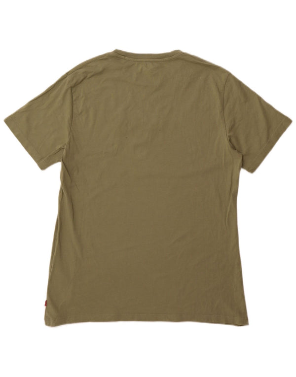 Levi's Mens Graphic T-Shirt Top Medium Khaki Cotton