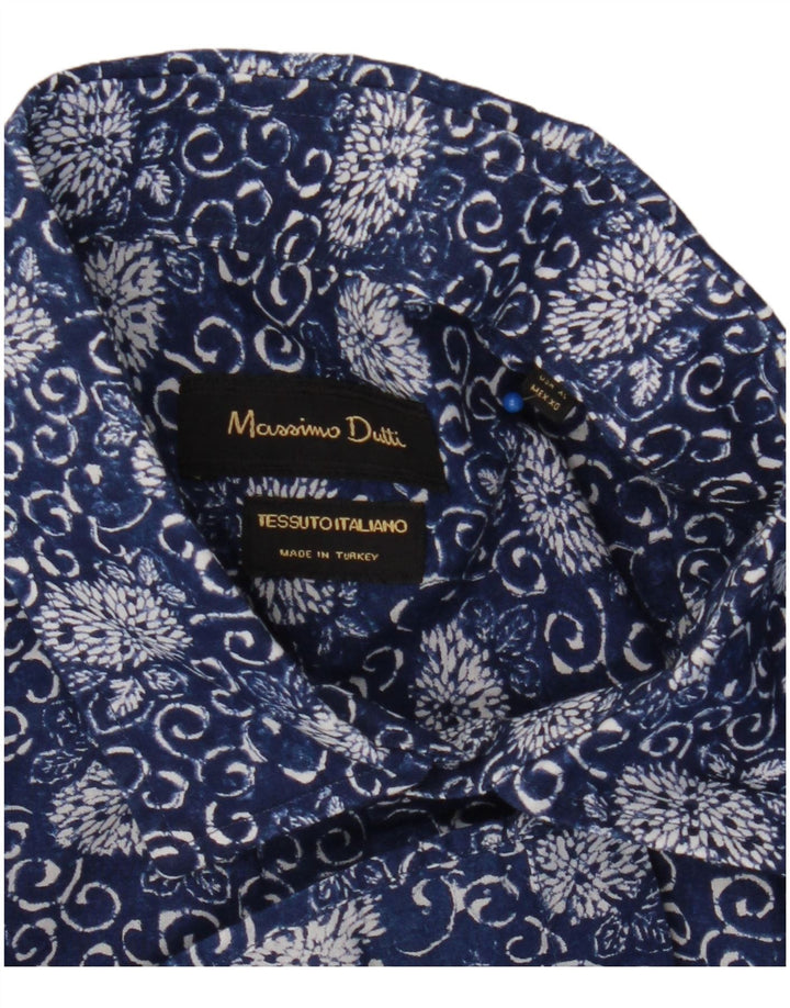 Ανδρικό πουκάμισο Massimo Dutti XL Navy Blue Floral
