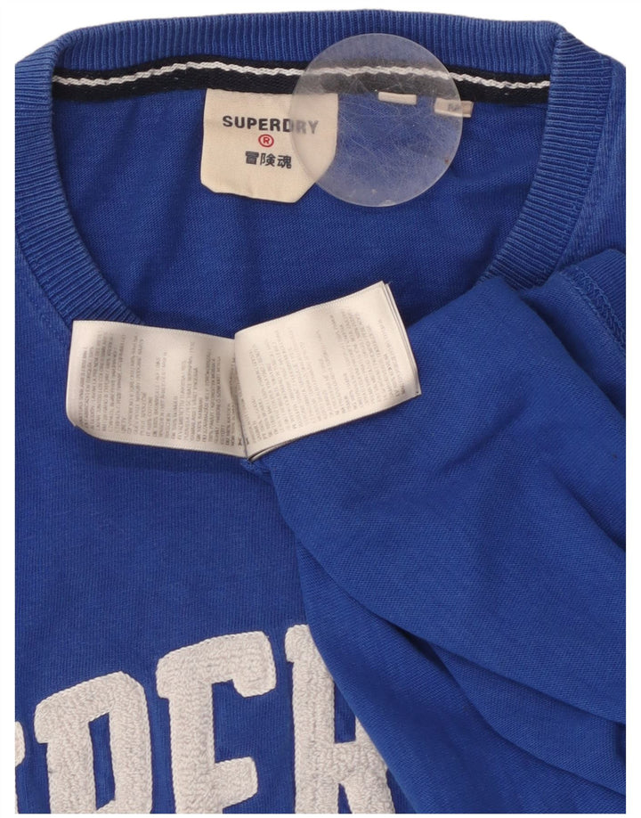 Ανδρικό γραφικό μπλουζάκι SUPERDRY Τοπ μεσαίου μπλε βαμβακερό