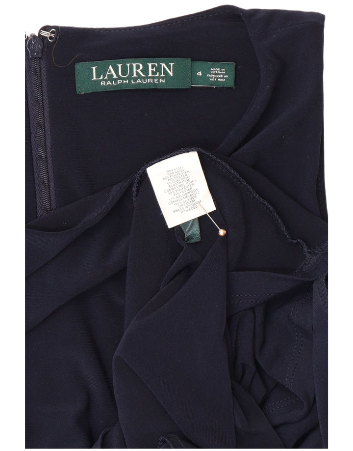 RALPH LAUREN Γυναικείο αμάνικο φόρεμα US 4 Small Navy Blue Polyester