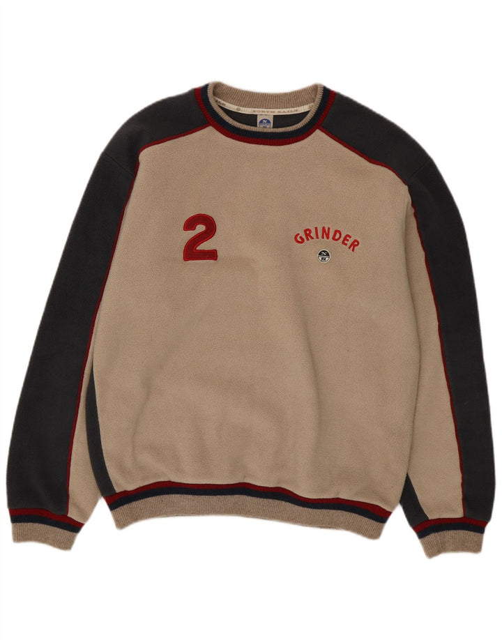 North Sails Ανδρικά γραφικά Fleece Jumper Μεγάλο μπεζ έγχρωμο πολυεστέρας