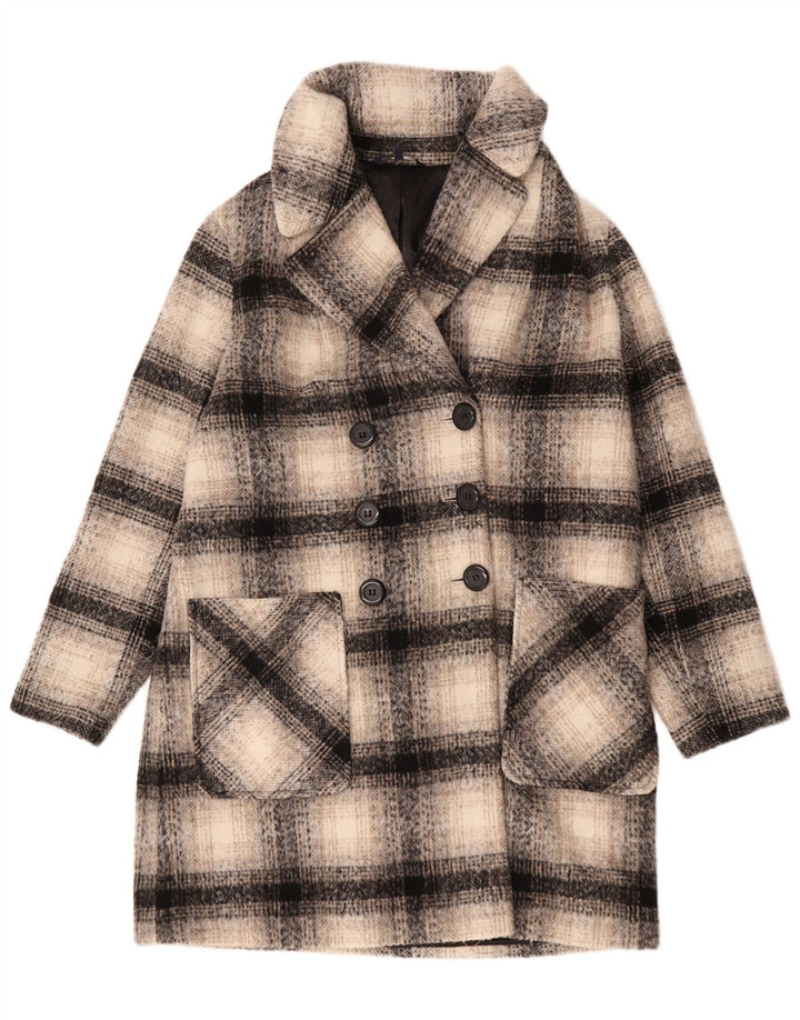 Marks & Spencer Γυναικείο παλτό με διπλό στήθος UK 16 Large Beige Check