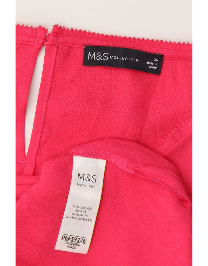 Marks & Spencer Γυναικεία Μπλούζα Τοπ UK 20 2XL Ροζ Πολυεστέρας